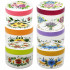 Hand-Painted Wooden Jewelry Boxes with Floral Design, Set of 6