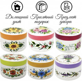 Hand-Painted Wooden Jewelry Boxes with Floral Design, Set of 6