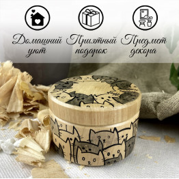 Natural Wood Tooth Fairy Box - Carved Tooth Fairy Keepsake Box - Kitten Themed Lost Tooth Holder