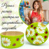Wooden hand painted gift box for small presents with daisies and ladybugs