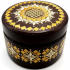 Round Decorative Jewelry Box with Traditional Straw Marquetry
