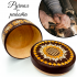 Round Decorative Jewelry Box with Traditional Straw Marquetry