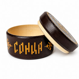 Sontsa Round Wooden Keepsake Box with Belarusian Straw Marquetry