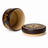 Round Decorative Jewelry Box with Traditional Straw Marquetry