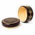 Siamya Family Symbol Round Wooden Keepsake Box with Straw Marquetry