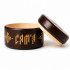 Siamya Family Symbol Round Wooden Keepsake Box with Straw Marquetry