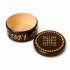 Siamya Family Symbol Round Wooden Keepsake Box with Straw Marquetry