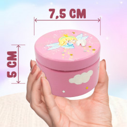 Hand Painted Wooden Tooth Fairy Box – Baby Tooth Keepsake for Girls
