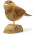 Handcrafted Wooden Sparrow Figurine, 4 inches - Hand-Сarved Small Bird Figurine for Home Decor