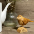 Handcrafted Wooden Sparrow Figurine, 4 inches - Hand-Сarved Small Bird Figurine for Home Decor