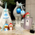 White and blue Christmas ornament set Belarusian ornament 6 pieces