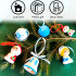 White and blue Christmas ornament set Belarusian ornament 6 pieces