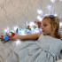 White and blue Christmas ornament set Belarusian ornament 6 pieces