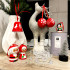Red Christmas Decorations for Tree, 6 pcs - Christmas Wood Peg Dolls with Belarusian Ornament