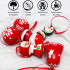 Red Christmas Decorations for Tree, 6 pcs - Christmas Wood Peg Dolls with Belarusian Ornament